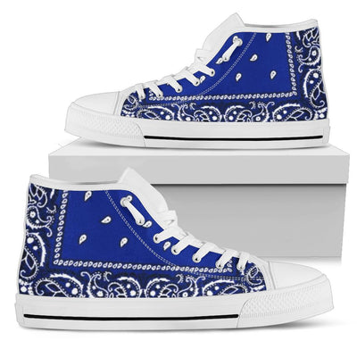 Crip Blue Bandana C Walk High Top Sneakers - Mr.SWAGBEAST