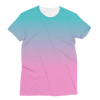 Pink Teal Gradient Women's Cut T-shirt All Over Print - Mr.SWAGBEAST