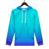 Teal Fade to Blue Men/Unisex Premium All Over Print Hoodie - Mr.SWAGBEAST