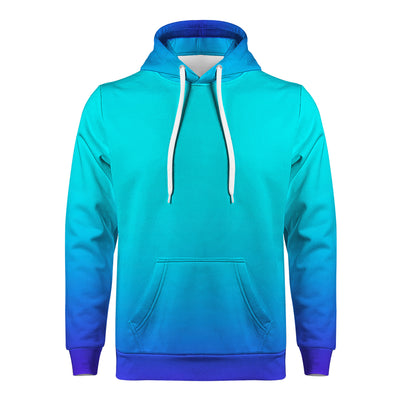 Teal Fade to Blue Men/Unisex Premium All Over Print Hoodie - Mr.SWAGBEAST