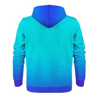 Teal Fade to Blue Men/Unisex Premium All Over Print Hoodie - Mr.SWAGBEAST